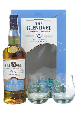 Віскі The Glenlivet Founder's Reserve з 2 келихами 40% 0.7 л